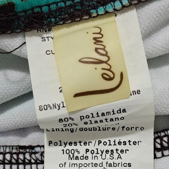 Leilani Women's Tankini Top Animal Print Blue Travel Vacation Beach Top Sz 6 - Picture 7 of 9